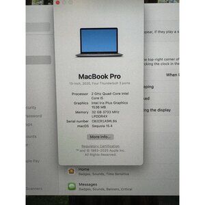 2020 Apple Macbook Pro A2251 13.3", Quad-Core Intel i5 2GHz, 32GB RAM, 1TB SSD